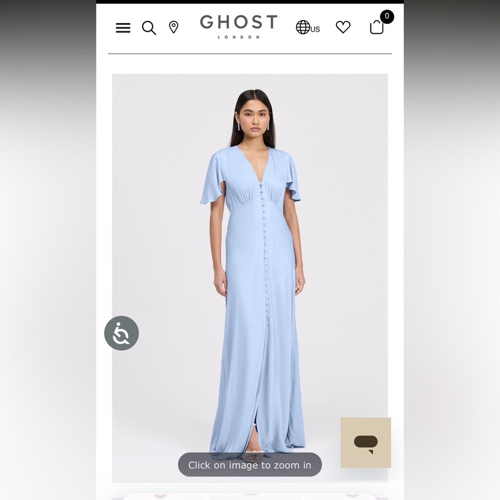 Ghost London Delphine Timeless Button Through Satin Maxi Dress